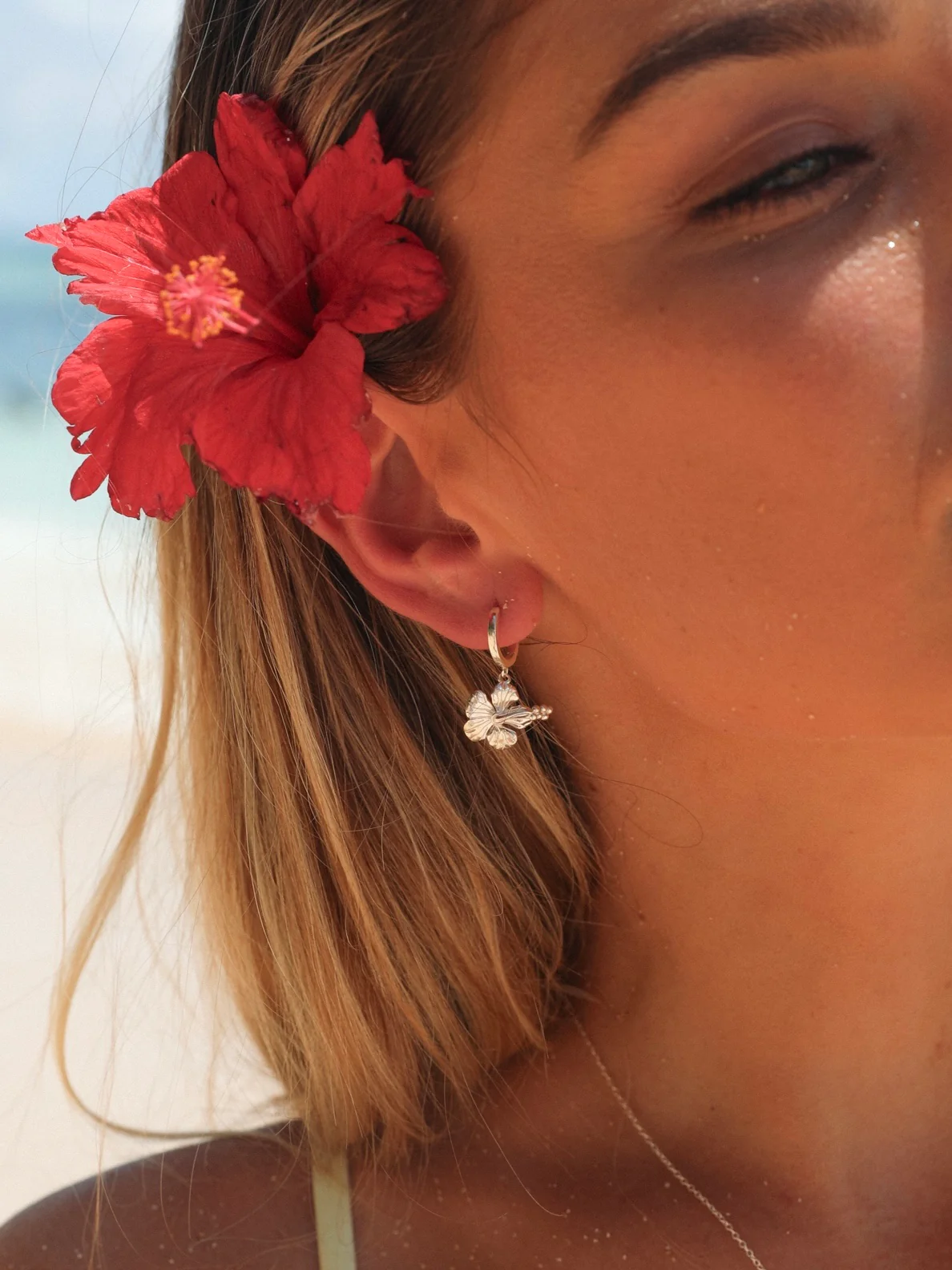 MTL - HIBISCUS HOOP STERLING SILVER