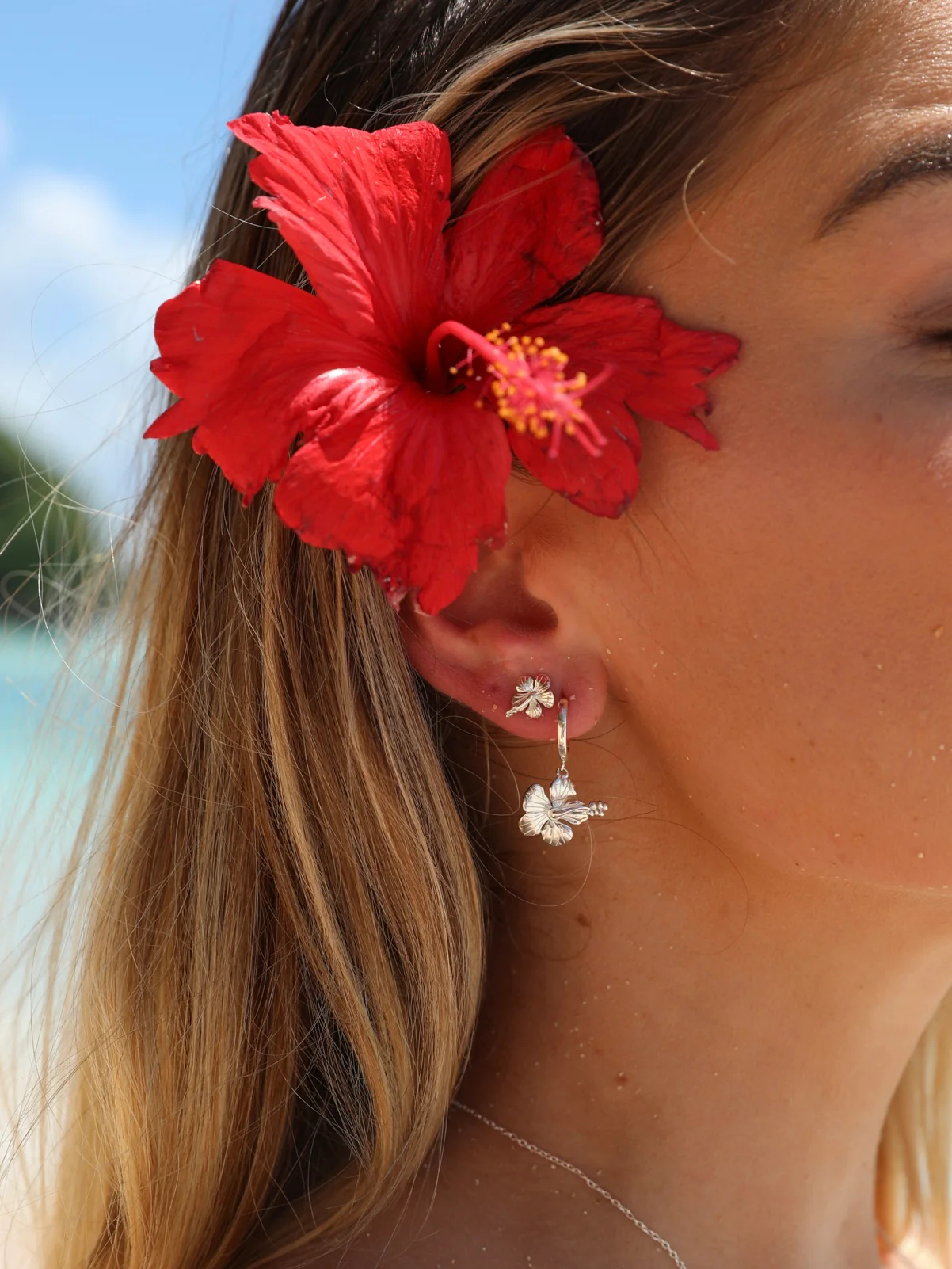 MTL - HIBISCUS HOOP STERLING SILVER