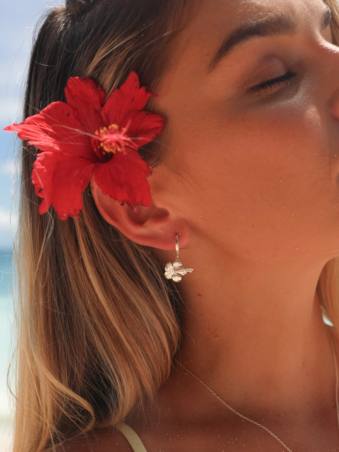 MTL - HIBISCUS HOOP STERLING SILVER