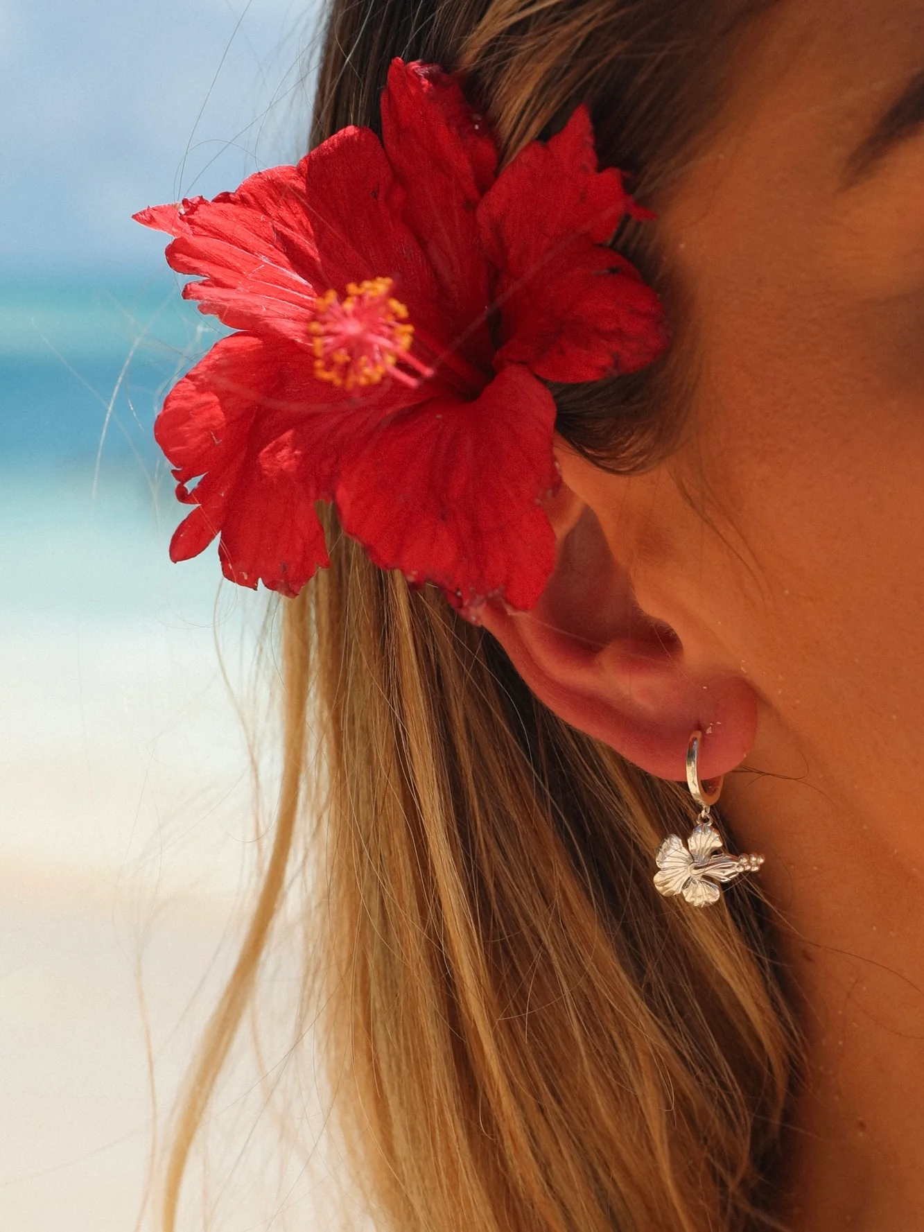 MTL - HIBISCUS HOOP STERLING SILVER
