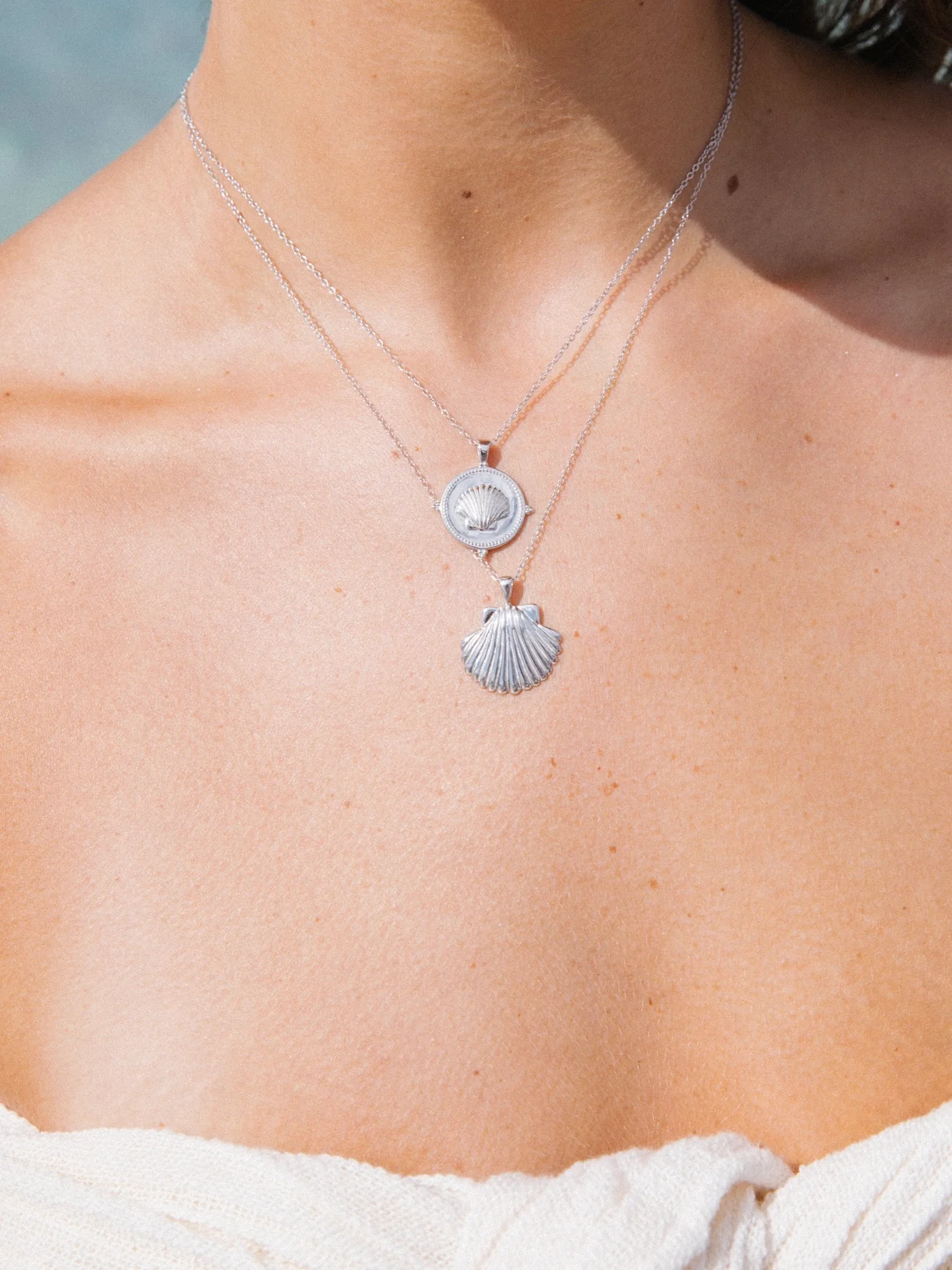 MTL - SUN SHELL NECKLACE IN STERLING SILVER