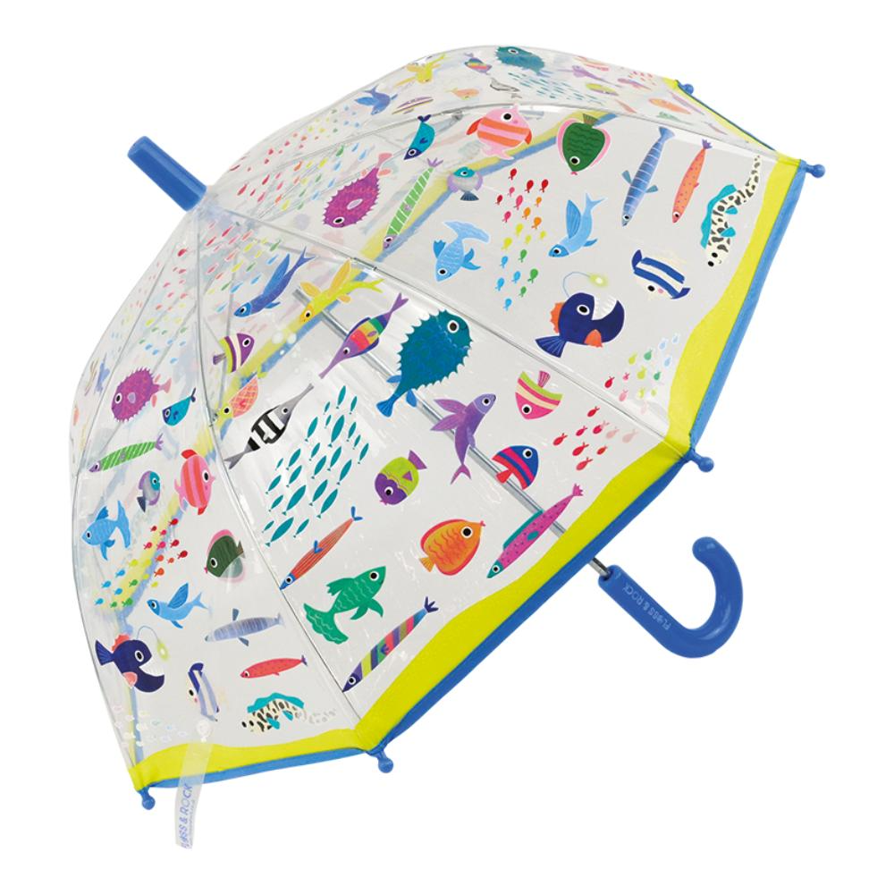 FLOSS & ROCK - COLOUR CHANGING UMBRELLA | OCEAN (TRANSPARENT)