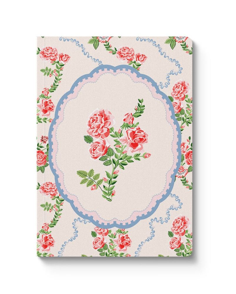 CATH KIDSTON - A6 TEXTURED SOFT COVER NOTEBOOK | ROSE FLUTTER VIGNETTE