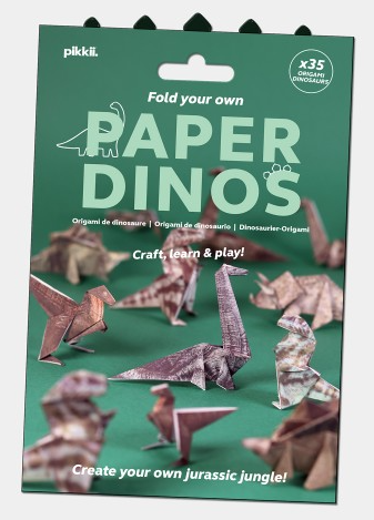 PIKKII - PAPER DINOS | ORIGAMI DINOSAUR CRAFT SET