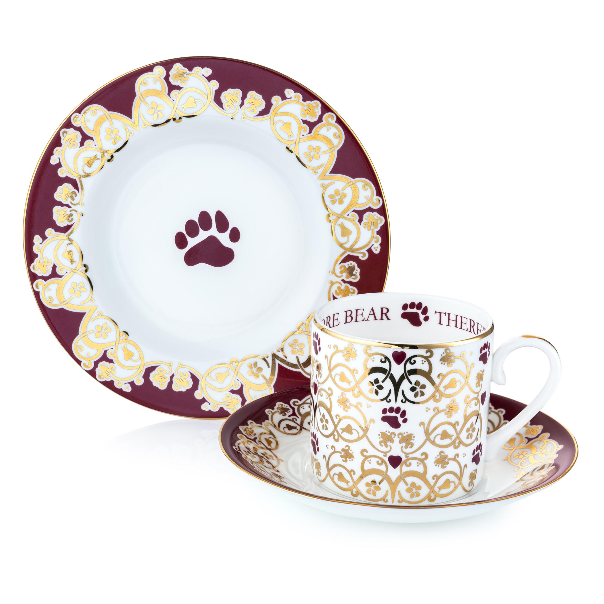 THE ENGLISH LADIES CO - CHARLIE BEARS | CUP & SAUCER | ALWAYS ROOM FOR FOR ONE MORE