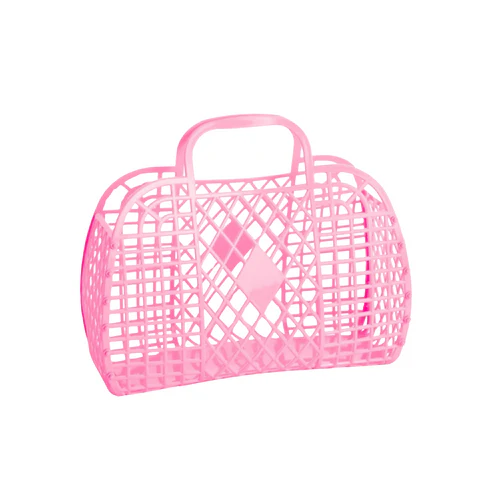 SUNJELLIES - RETRO BASKET | SMALL | BUBBLEGUM PINK