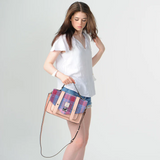 ISLANDER - THE LARGE SATCHEL | PINK AND BLUE TARTAN