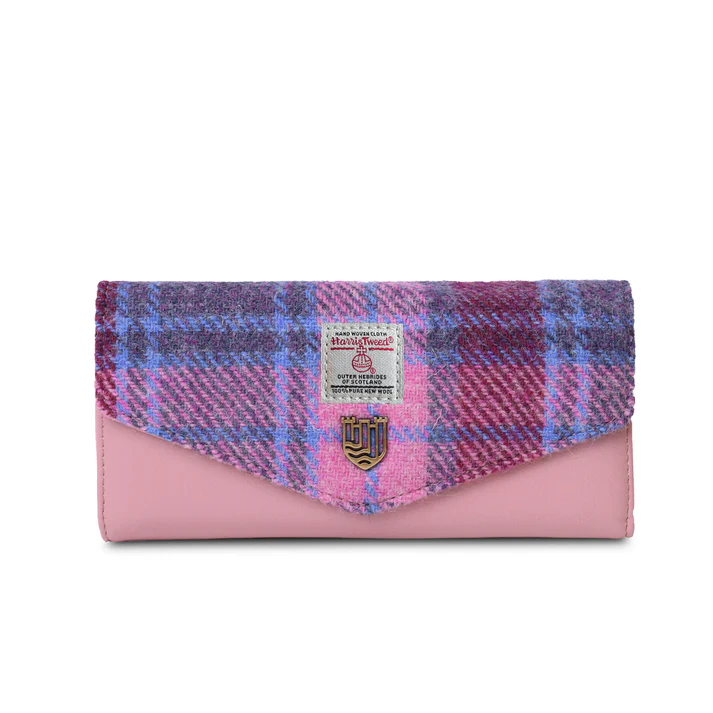 ISLANDER - THE LARGE CLASP PURSE | PINK & BLUE TARTAN