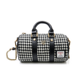 ISLANDER - THE MINI DUFFEL BAG | BLACK & WHITE DOGTOOTH