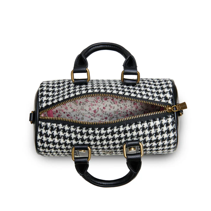 ISLANDER - THE MINI DUFFEL BAG | BLACK & WHITE DOGTOOTH