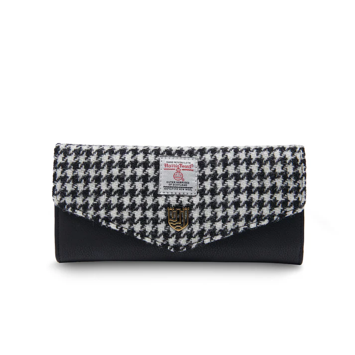 ISLANDER - THE LARGE CLASP PURSE | BLACK & WHITE DOGTOOTH