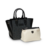 ISLANDER - THE MEDIUM CALLIE TOTE | BLACK & WHITE DOGTOOTH