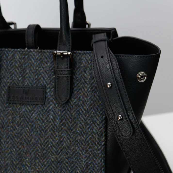 ISLANDER - THE MEDIUM CALLIE TOTE | BLACK & WHITE DOGTOOTH
