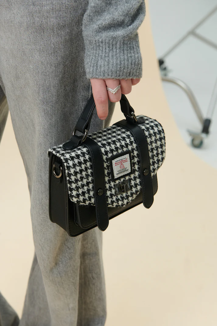 ISLANDER - THE MINI SATCHEL | BLACK & WHITE DOGTOOTH