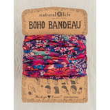 NATURAL LIFE - BOHO BANDEAU | DARK RED PINK FLORAL