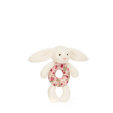 JELLYCAT - BLOSSOM CREAM BUNNY "BERRY" RING RATTLE