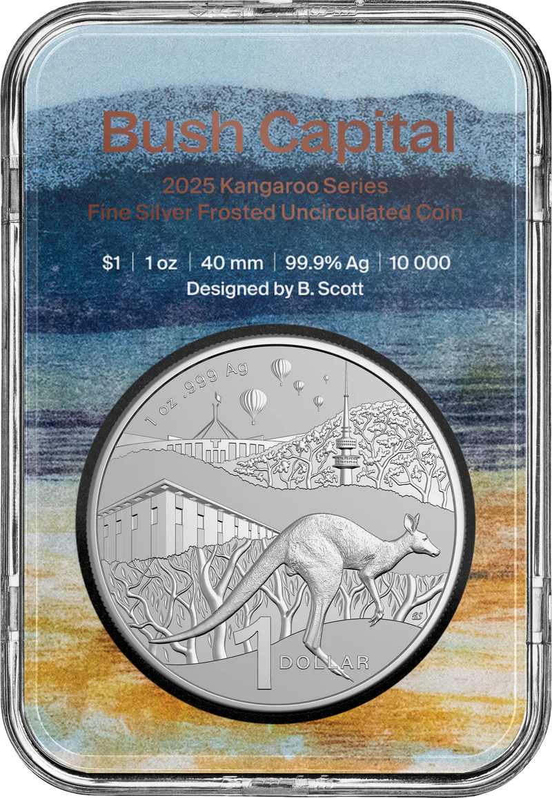 ROYAL AUSTRALIAN MINT - 2025 $1 1OZ FINE SILVER FROSTED UNCIRC. COIN | KANGAROO SERIES