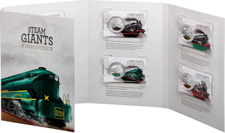 ROYAL AUSTRALIAN MINT - STEAM GIANTS 2025 50C UNCIRCULATED SEVEN-COIN COLLECTION