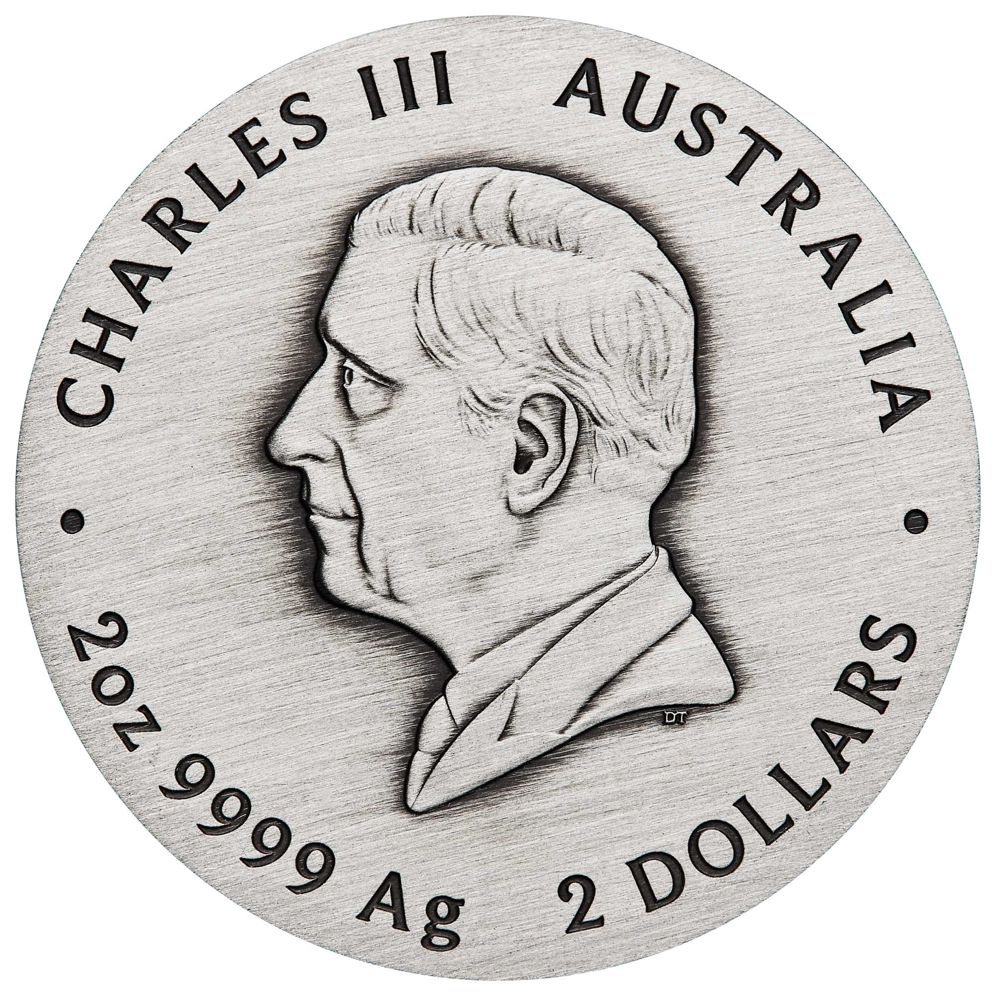 THE PERTH MINT - AUSTRALIAN LUNAR SERIES III 2025 YEAR OF THE SNAKE 2OZ SILVER ANTIQUED COIN