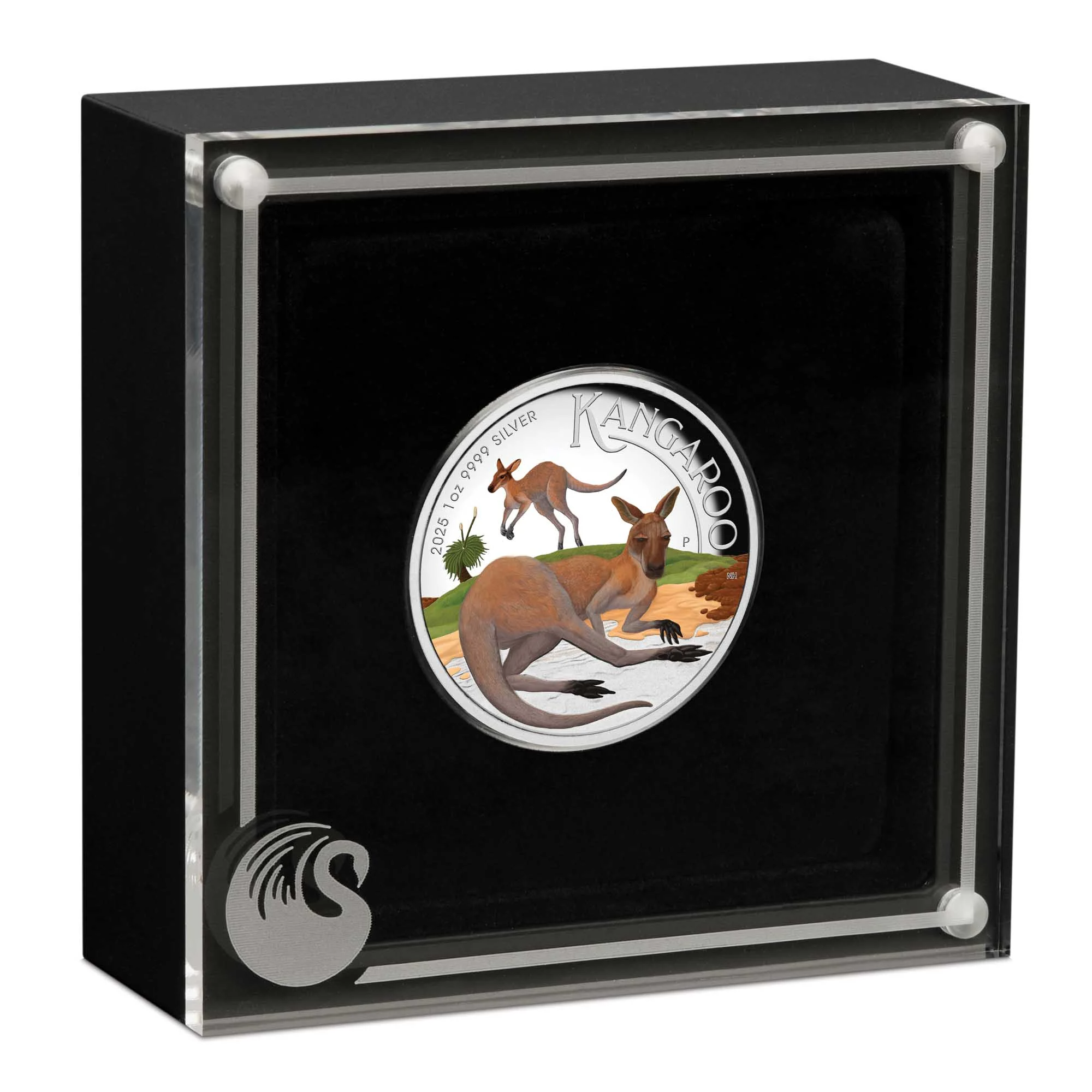 THE PERTH MINT - AUSTRALIAN KANGAROO 2025 1OZ SILVER PROOF COLOURED HIGH RELIEF COIN
