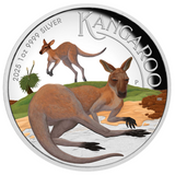 THE PERTH MINT - AUSTRALIAN KANGAROO 2025 1OZ SILVER PROOF COLOURED HIGH RELIEF COIN