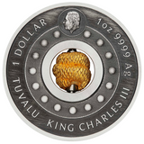 THE PERTH MINT - YEAR OF THE SNAKE ROTATING CHARM 2025 1OZ SILVER ANTIQUED COIN
