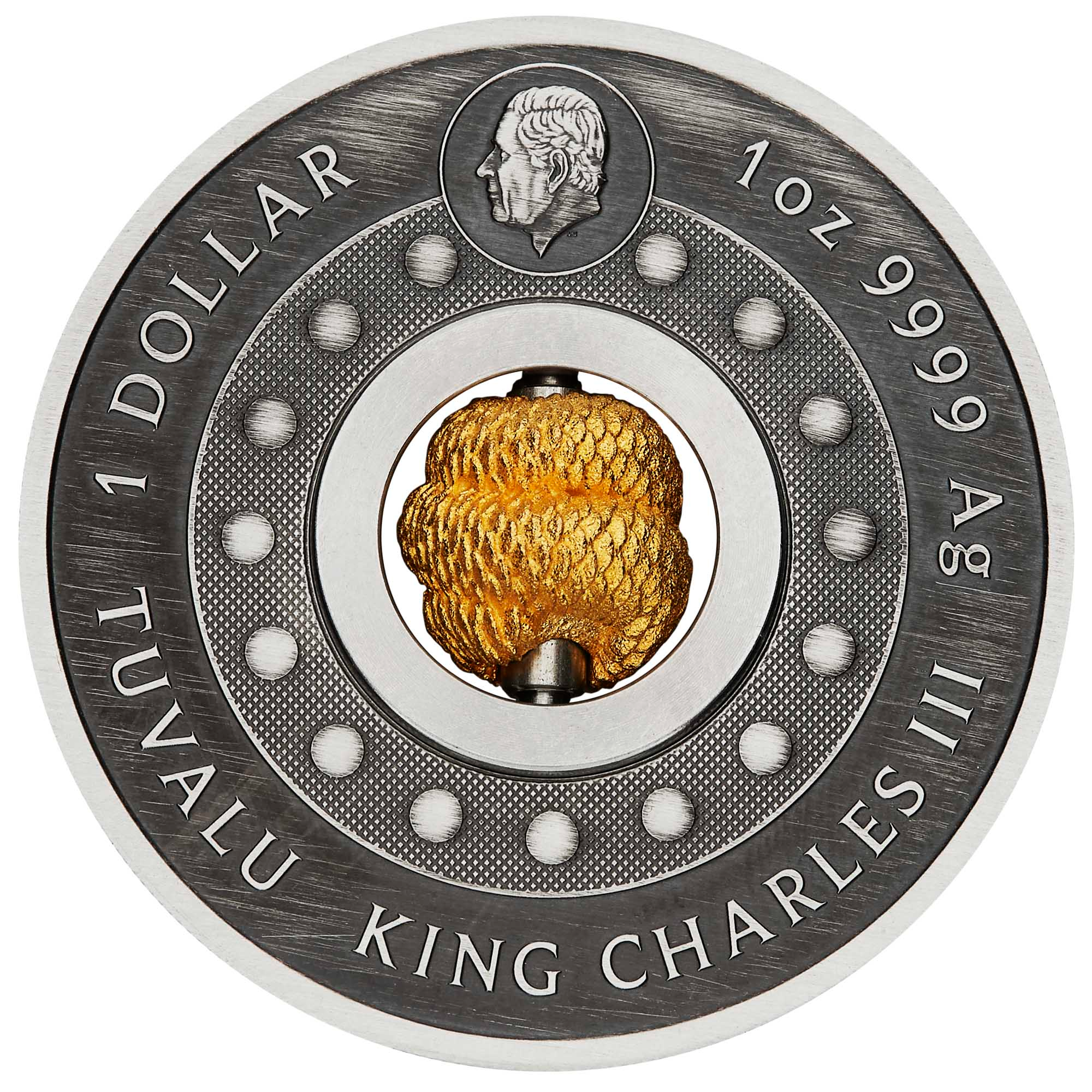 THE PERTH MINT - YEAR OF THE SNAKE ROTATING CHARM 2025 1OZ SILVER ANTIQUED COIN