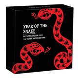 THE PERTH MINT - YEAR OF THE SNAKE ROTATING CHARM 2025 1OZ SILVER ANTIQUED COIN
