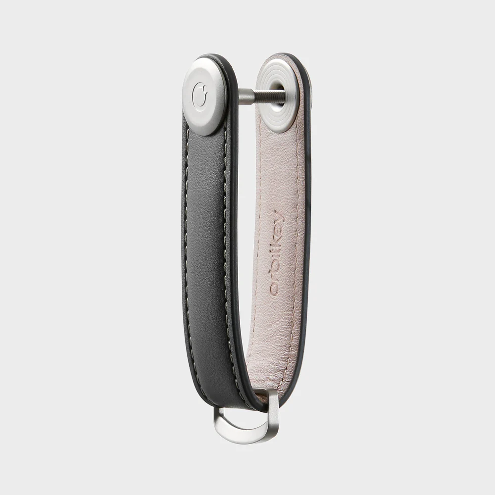 ORBITKEY - KEY ORGANISER | LEATHER | CHARCOAL WITH GREY STITCHING