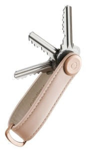 ORBITKEY - KEY ORGANISER | LEATHER | BLUSH WITH BLUSH STITCHING