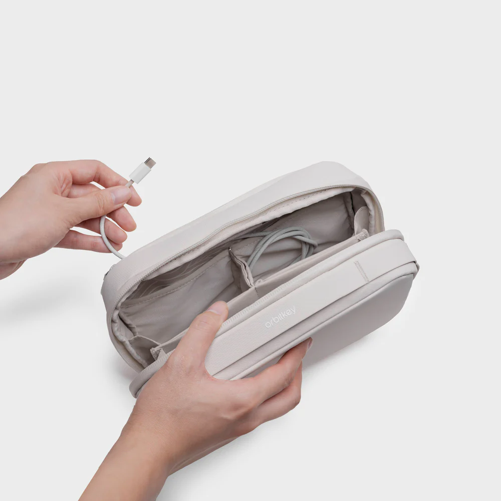 ORBITKEY - KONMARI | ORBITKEY 2-IN-1 TECH POUCH | STONE