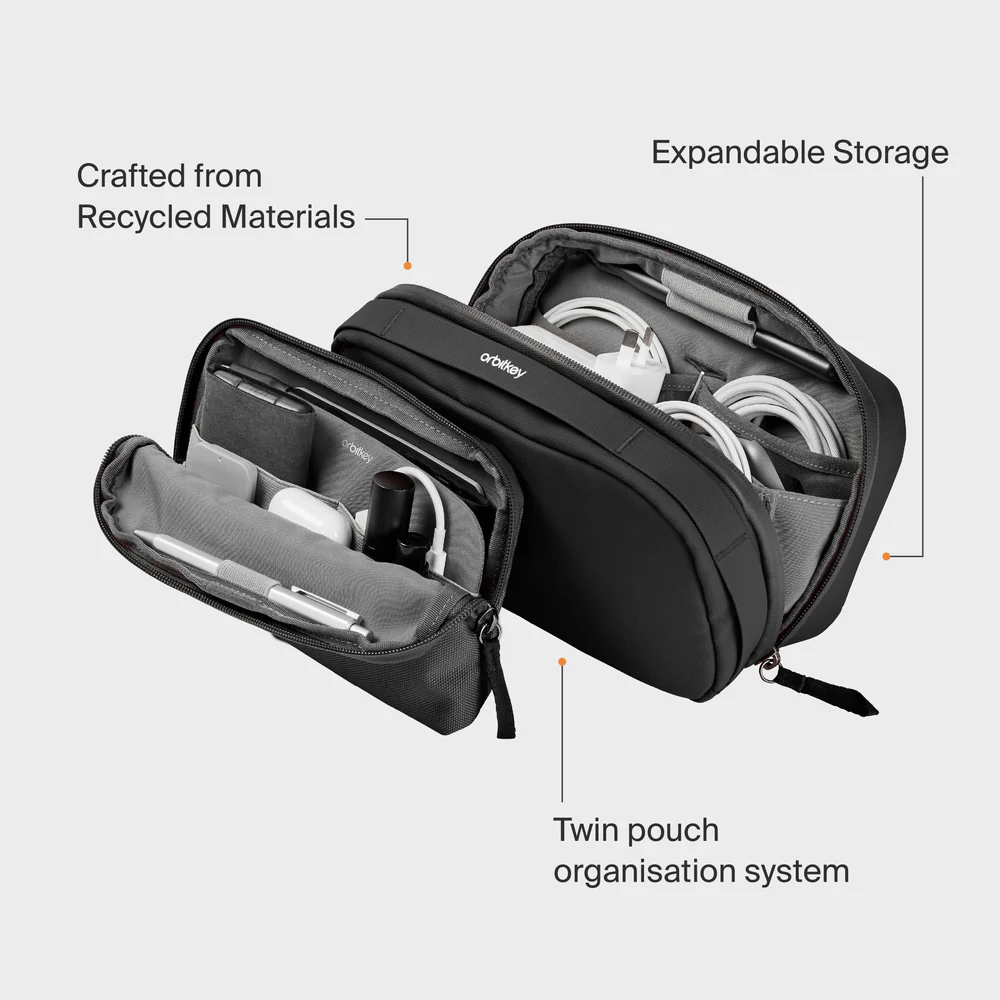 ORBITKEY - 2-IN-1 TECH POUCH | OLIVE