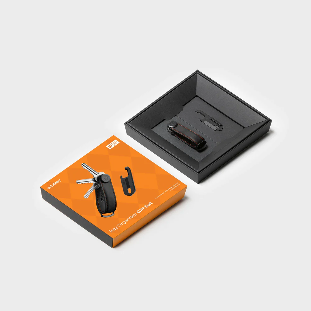 ORBITKEY - KEY ORGANISER CRAZY HORSE + MULTI-TOOL V2 SET | BLACK