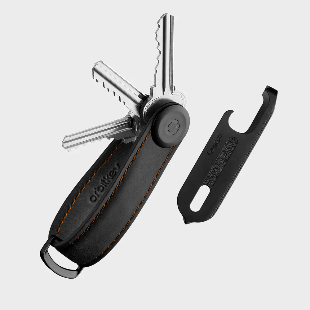 ORBITKEY - KEY ORGANISER CRAZY HORSE + MULTI-TOOL V2 SET | BLACK