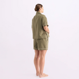 HOMMEY - SHORT SLEEVE SLEEP SHIRT | MATCHA | EXTRA LARGE