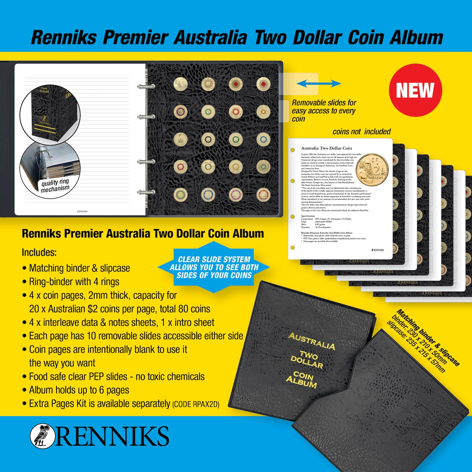 RENNIKS - PREMIER AUSTRALIAN $2 COIN ALBUM