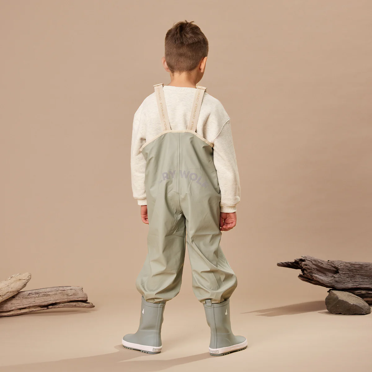 CRYWOLF - RAIN OVERALLS | MOSS | SIZE 5YR