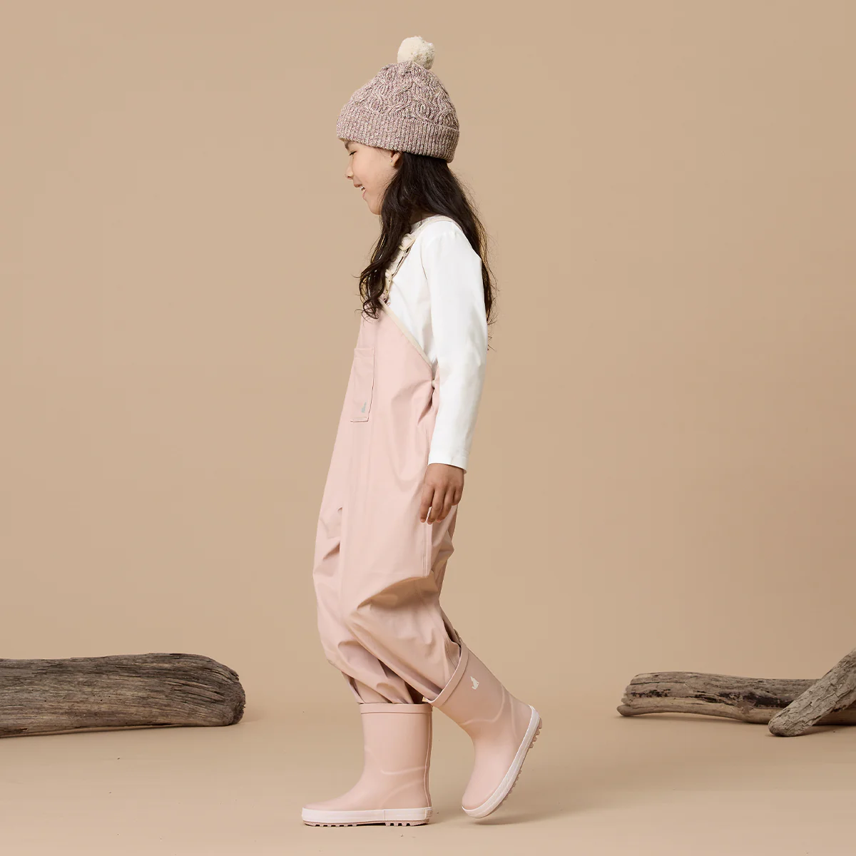 CRYWOLF - RAIN OVERALLS | DUSTY PINK | SIZE 1YR
