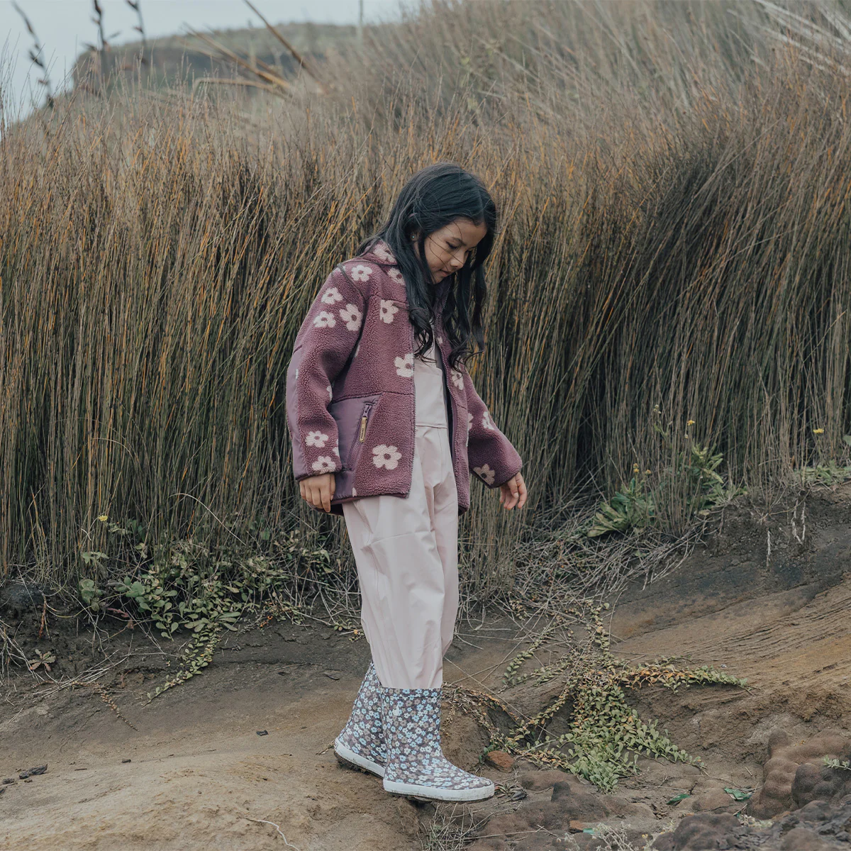 CRYWOLF - RAIN OVERALLS | DUSTY PINK | SIZE 4YR