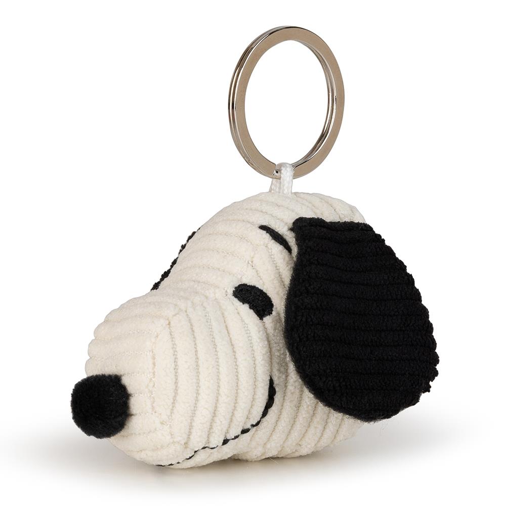 Snoopy Head Corduroy Keychain Cream