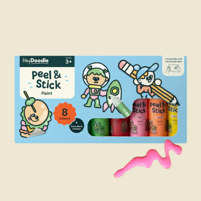HEY DOODLE - PEEL & STICK SOLID PAINT | EASY PEEL AND STICKABLE COLOURS