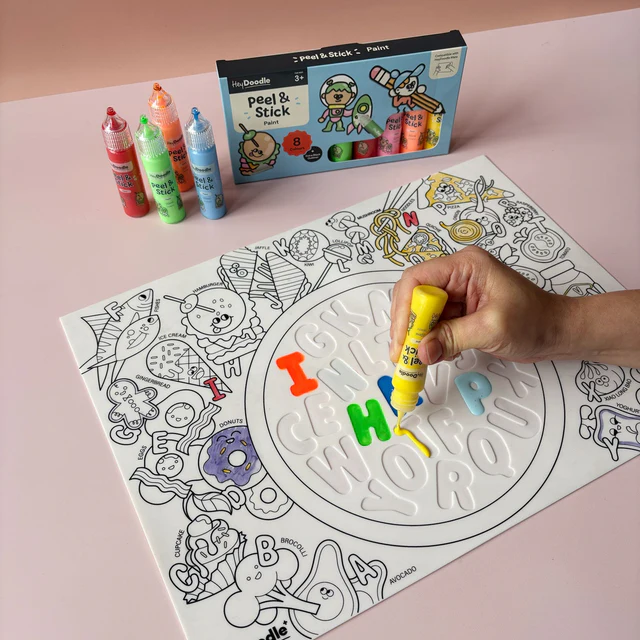 HEY DOODLE - PEEL & STICK SOLID PAINT | EASY PEEL AND STICKABLE COLOURS