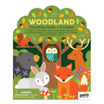 PETIT COLLAGE - COLOURING BOOK WITH STICKER-WOODLAND ANIMALS