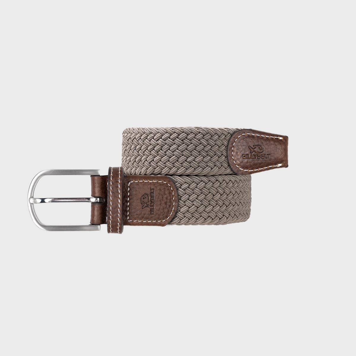 BILLYBELT Elastic Braided Belt Taupe Beige