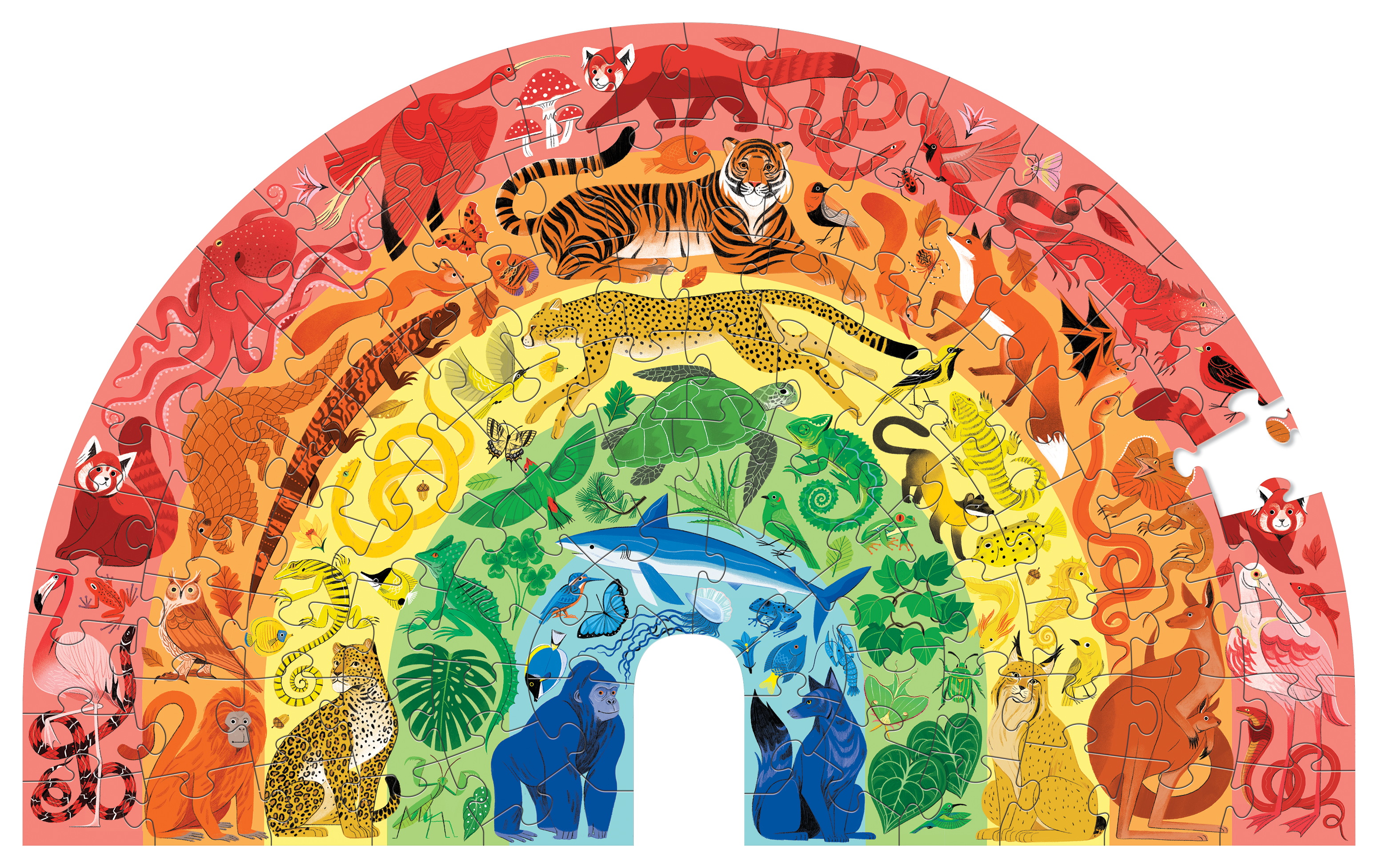 CROCODILE CREEK - RAINBOW PUZZLE 100 PC | ANIMALS
