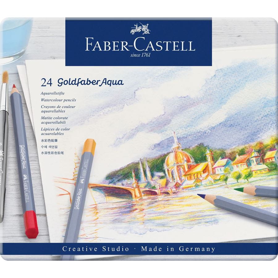 FABER-CASTELL - GOLDFABER AQUA WATERCOLOUR PENCILS | TIN OF 24