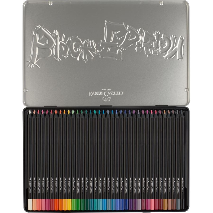 FABER-CASTELL - BLACK EDITION COLOUR PENCILS | TIN OF 36 pencils