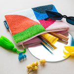 Helio Ferretti geometric beaded clutch