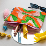 Helio Ferretti psychedelic beaded clutch