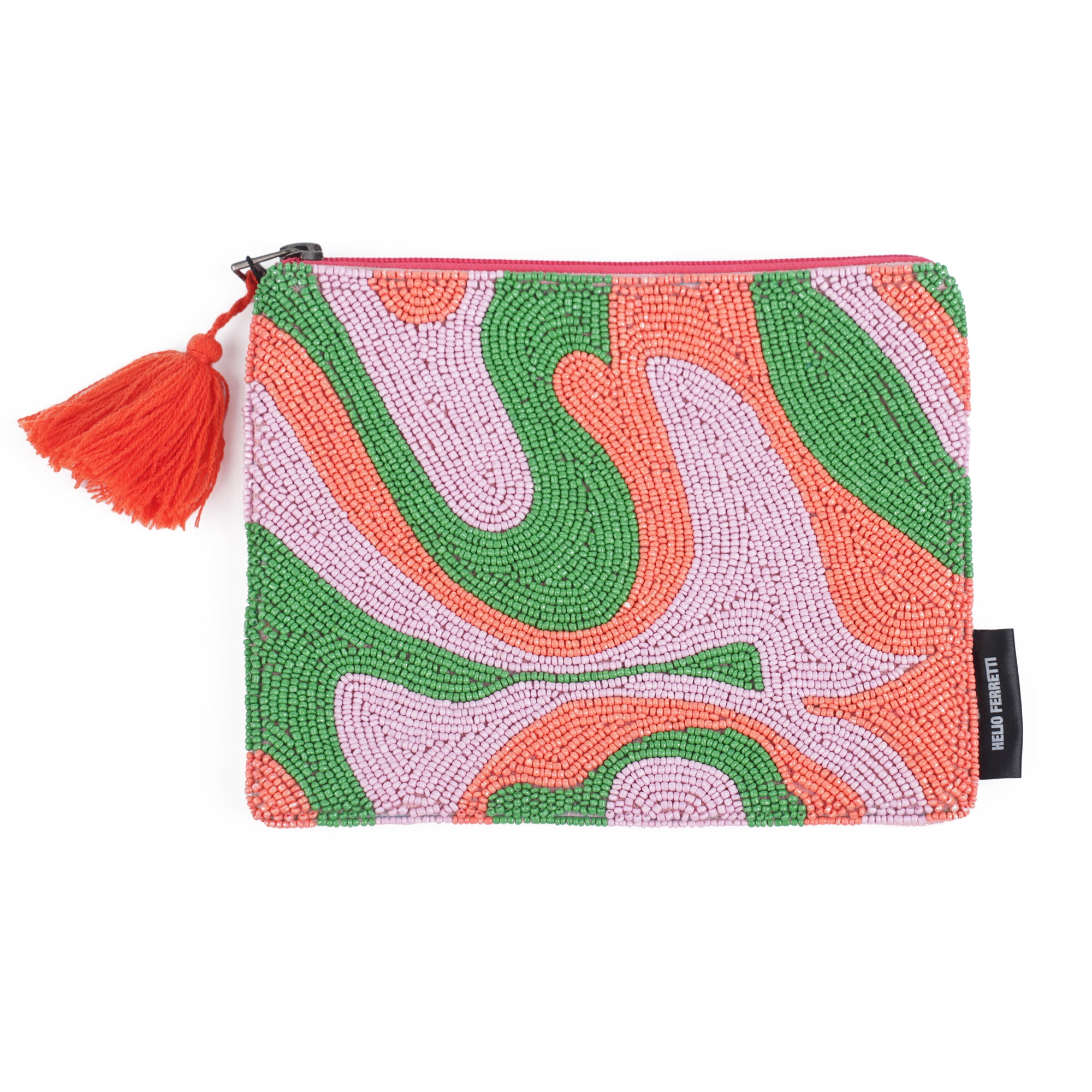 Helio Ferretti psychedelic beaded clutch